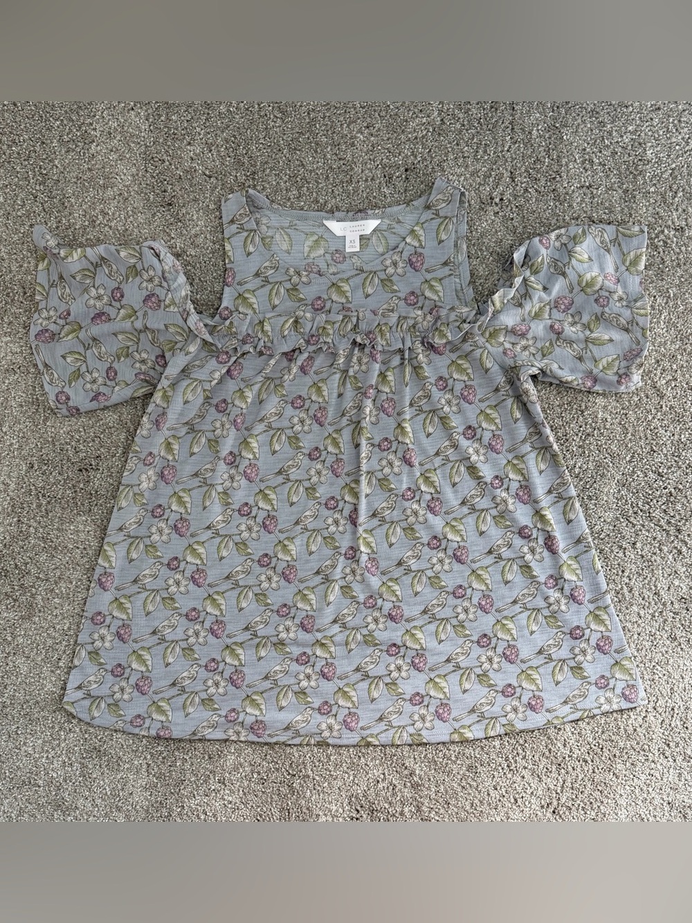 LC Floral Cold Shoulder Top